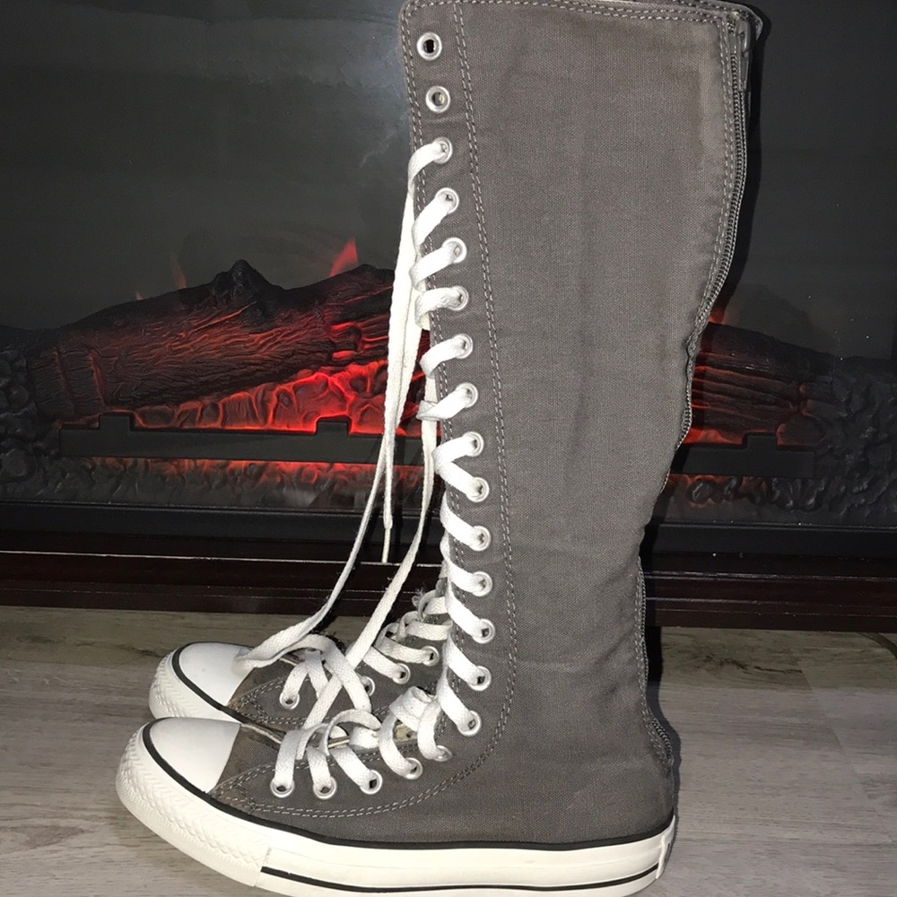 Knee High Converse Gray